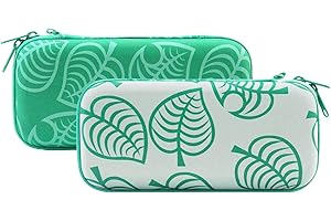 JINGDU Custodia da trasporto Nintendo Switch Lite, 4 in 1 borsa protettiva con 8 slot per schede di gioco per la console Switch Lite di Leaf Crossing