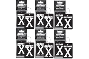 AREON Deodorante per auto con cristalli neri, set da 6 pezzi