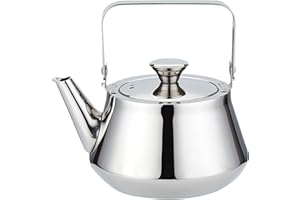 SANQIAHOME Tetera de acero inoxidable de 1.2 Litros con infusor Un estilo moderno y minimalista