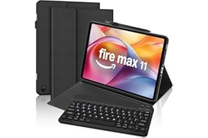 FOGARI Keyboard Case for Fire Max 11 2023 11'' tablet, Case for Fire Max 11(13th Generation), Detachable Bluetooth UK Version Keyboard, Black