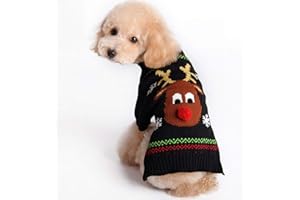 Dr.Jieer Dog Costume, Christmas Knitted Jumper, Cotton Dog Sweater For Parties, Winter Coat, Dressing Up, Puppy Gift, Fashion Pet Costume
