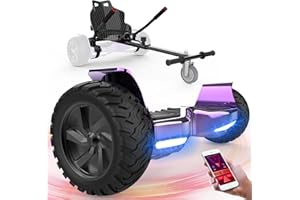 FUNDOT Hoverboards with seat,All terrain Hoverboards with hoverkart,8.5 inch Self Balancing Scooter go kart,Off-Road Hoverboards with Bluetooth Speaker,APP,LED,Powerful Motor,Gift for Children Adults