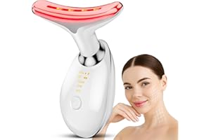 KEPSA Massaggiatore Viso Antirughe Elettrico, Massaggiatore Facciale con 3 Colori Calore 45°C, Microcorrente EMS,per il ringiovanimento,lifting, rassodamento della pelle di viso e collo,