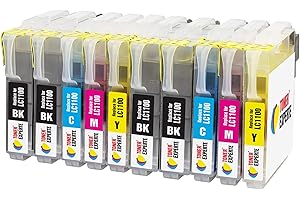 LC1100 LC980 toner EXPERTE® 10 XL (2 zestawy + 2 czarne) kompatybilne wkłady atramentowe do Brother DCP-145C 165C 195C 197C 375CW 385C 395CN 585CW MFC-250C 290C 490CW 5890CN 895CW 6490CW J615W | Wysoka pojemność