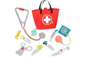 B. toys Arztkoffer Kinder 11 Teile mit Zubehör – Tasche, Fieberthermometer, Spritze, Stethoskop und mehr – Spielzeug ab 18 Monaten