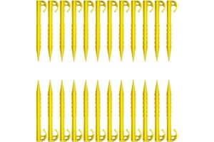 HANZMQIYJJ 24 Pcs Plastic Tent Pegs, Heavy Duty Plastic Tent Nails for Awning Camping Caravan Pegs，Farm Fix Peg, Garden Weed Mat Grips Screw in Tent Nails Peg, Tent Accessories