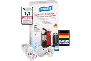 ‎AGUALEVE AGUALEVE® Nespresso Reinigungskapseln 12 Stück **NEU** | für alle Nespresso Maschinen bis auf Vertuo-Linie geeignet | Markenqualität Made in Germany | 360° Reinigungsformel