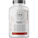 CYB | Multivitaminico Vitamine e Minerali - 365 Compresse - Vitamina C 120mg Vitamina D 5mg Vitamina B12 2,5mg Biotina 50mg Z