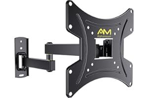 Alphamount Support Mural TV pour Téléviseurs et Moniteur 13-42 Pouces, Support TV Orientable et Inclinable jusqu'à 20KG, Support Ecran PC VESA 75X75-200x200mm, Support Mural TV 32 Pouces