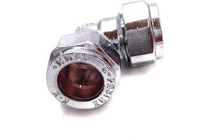 LP SUPPLIES 15mm Compression Chrome Plated Elbow - Bag of 5