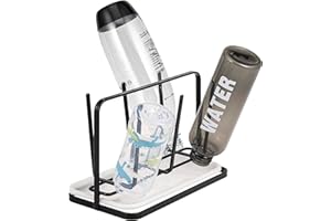 eluno 6-Bottle Drying Rack - for Sodastream, for Air Up, Baby & Sports Bottles, Glasses Holder, Black