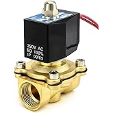 QWORK® Electroválvula 220V, 3/4''G, latón, para agua aire gasóleo, DN20