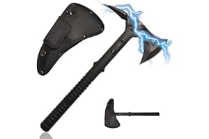 SWORDS AND MORE Ascia da esterno con fodero, Tomahawk da esterno - Ascia di sopravvivenza con lama in acciaio e manico in fibra di nylon, Ascia di sopravvivenza, Attrezzatura di sopravvivenza (Ascia 1)