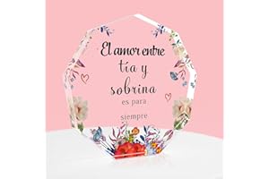 RATIFYALE Regalo Tía y Sobrina Regalo Tía Regalos Navidad Mujer Placa Acrílica Regalos para Tía y Sobrina Regalo Cumpleaños Mujer para Tía Regalo Aniversario Tía Regalos de Reyes para Mujer Regalo San Valentin