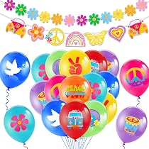 JOYMEMO Decorazioni per feste a tema hippie anni '60 sfondo