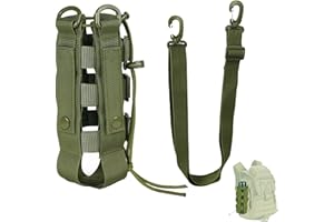 QEEYON Bolsa Tactica para Botella, Soporte para Botella de Agua Impermeable, Portador de Botella de Agua Bolsa Portable Nylon Molle Bolsa portabotellas para Senderismo Camping Viajes Deportes
