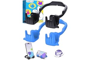 CALDEVER Cooler Rock Handyständer verstellbar, Smartphone Halterung Tisch Teenager Mädchen Jungen Schwarz Blau 2 Pack