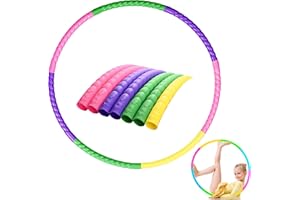 GIUSOBG Hula Hoop 7 Parti Pneumatico Per Bambini in Plastica Rimovibile Hullahub per Bambini, Hula Hoop con Peso, Ginnastica, Giochi di Danza, Bambini E Adulti
