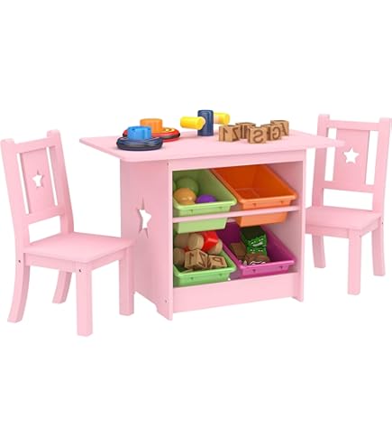 KidKraft 26913 Tisch-Set Herz Mit Stühlen Aus Holz Mit