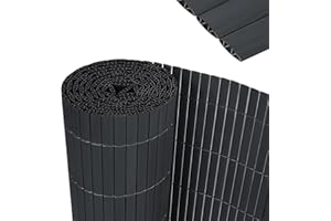 YRHome 200x700cm PVC Sichtschutzmatte Stabile W-Form Sichtschutzzaun Balkon Balkonsichtschutz Sichtschutz mit Kabelbindern Windschutz Wetterfest UV-beständig für Garten Terrasse, Anthrazit