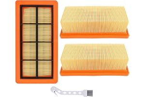 LEADAYBETTER Lot de 3 filtres plissés plats KFI 7420 pour Kärcher AD2, AD2 Battery, AD4 Premium, AD3 Premium, AD3, AD 3.200, AD 3.000, filtre de rechange pour aspirateur à cendres et poussières