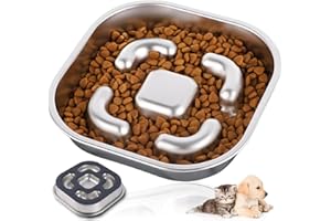 AUVSTAR Gamelle pour Chiens,Gamelle pour Chien Anti Glouton,Gamelle pour Chien INOX de Petit Moyenne et Grande Taille