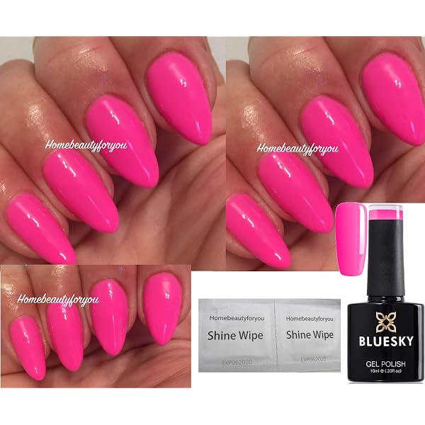 Bluesky Gel-Nagellack BLZ52 – Pfirsichfarbener Glitzerlack Mit UV/LED-Aushärtung, 10 Ml Inkl. 2 Poliertüchern