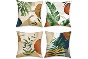 Bonhause Zestaw 4 poszewek na poduszki w stylu boho, nowoczesne, abstrakcyjne, artystyczne, aksamitne, dekoracyjne, na sofę, do sypialni, salonu, samochodu, dekoracja domu