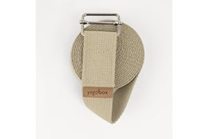‎YOGABOX Yogabox Yogagurt Asana Belt Made in Germany aus 100% Baumwolle, Schiebeschnalle aus Metall, Anfänger & Fortgeschrittene