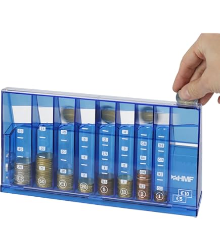 Vassoio Contamonete Per Bar E Ristoranti - 8 Scomparti, 31x18 Cm | Organizzatore Monete Euro E Centesimi - Foto 5