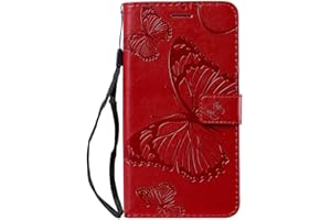 DENDICO Cover per iPhone 11, Pelle Portafoglio Custodia per iPhone 11 Custodia a Libro con Funzione di appoggio e Porta Carte di Credito - Rosso