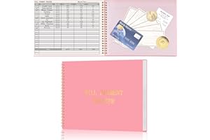 HAUTOCO Bill Payment Tracker: Bill Tracker Notebook for Financial Budgeting, Monthly Bill Payment Organiser Log Book for Small Business & Personal Expenses - 120 Pages, Pink