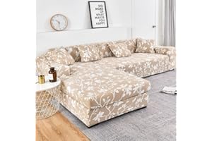 uyeoco Housse de Canapé d Angle Extensible Complet Protection Canapé d'angle pour 1/2/3/4 Places Couverture Canape Dangle Droit/Gauche Couvre Canape(F,235-300cm)