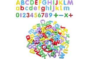 Yeenano Magnétiques Lettres et Chiffres,108 Pcs Numéros Les Enfants Symboles Mathématiques Alphabet Majuscule Minuscule Alphabétique Aimants de Frigo Jouet éducatif pour Apprentissage Préscolaire Le