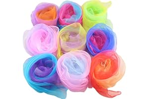 Liuer 20PCS Foulard Jonglage,Foulards de Danse Multi Couleur carré Soie Organza Doux Écharpes Magique pour Jardin d'enfants Exposition d'enfants Danse du Ventre activités fête Accessoires Décoration