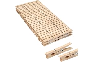 VonBueren 150 mollette da bucato in legno di betulla sostenibile non trattato, mollette in legno anche per il fai da te