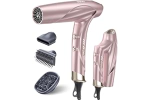 llano suszarka do włosów Składana podróżna suszarka do włosów z dyfuzorem, jonowa suszarka do włosów Szybkoschnąca suszarka do włosów do domu, podróży i salonu fryzjerskiego (różowa)