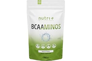 ‎NUTRI + Nutri + BCAA Pulver Neutral - hochdosiert + vegan ohne Süßungsmittel, Zucker, Zusatzstoffe, Geschmack - Natural BCAAs Instant Powder unflavored 300 g