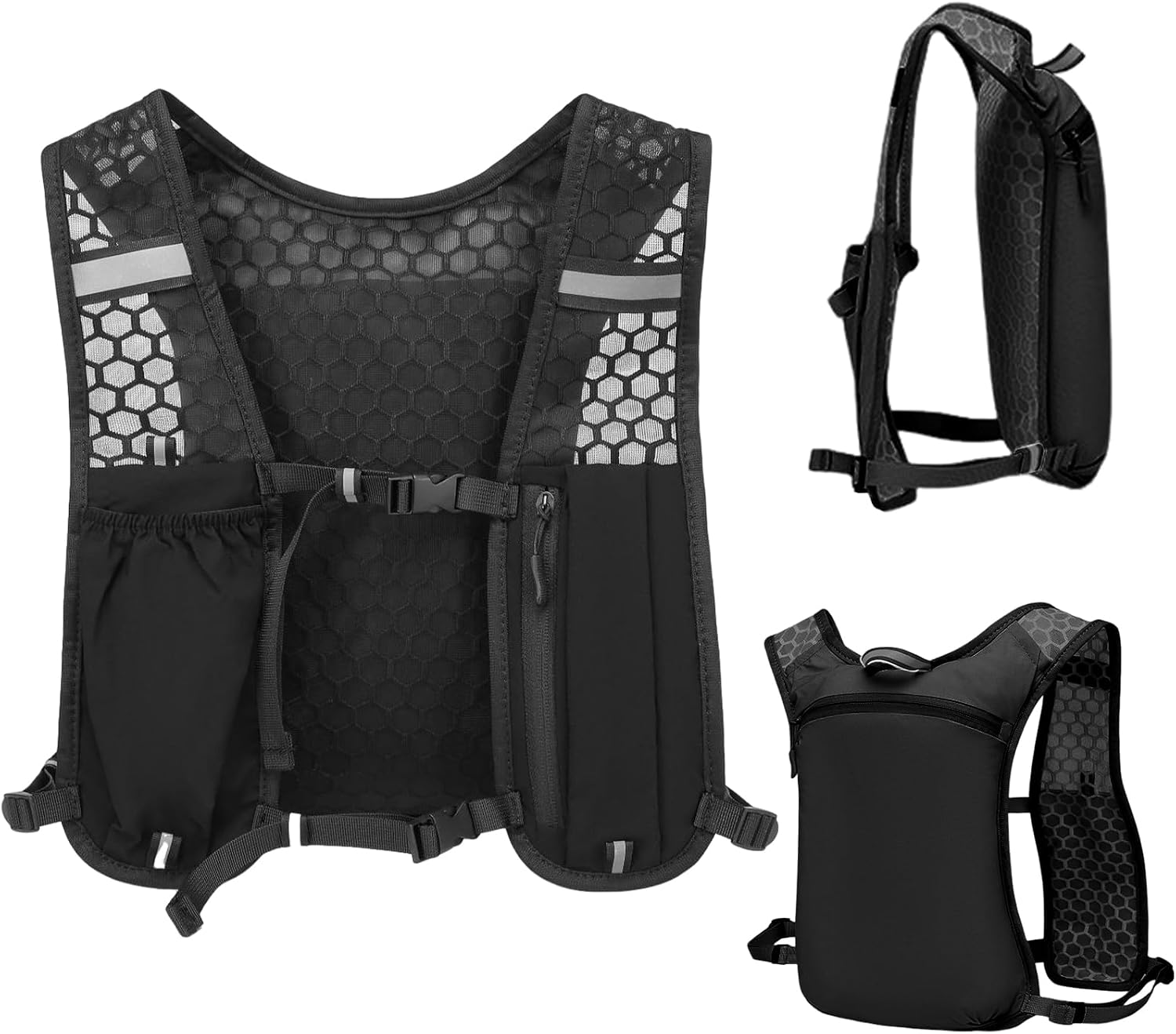 Running Vest for Women Men Lightweight Hydration Backpack Adjustable Chest Straps Breathable Running Backpack for Climbing Hiking Cycling Trail