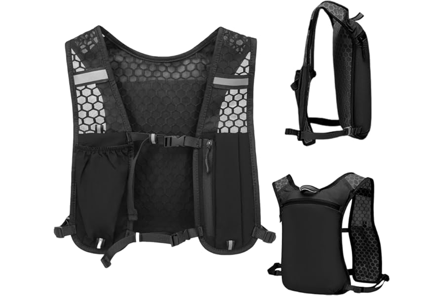 Running Vest for Women Men Lightweight Hydration Backpack Adjustable Chest Straps Breathable Running Backpack for Climbing Hiking Cycling Trail