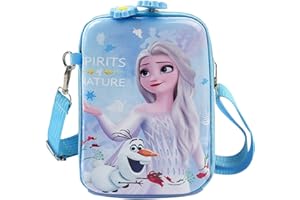 Pusuanzi Eiskönigin Tasche Mädchen, Eiskönigin Kinder Umhängetasche, Handtasche Eiskönigin, Kinderhandtasche, Schulrucksack mit verstellbarem Gurt für Mädchen