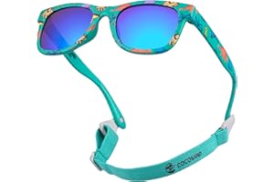 COCOSAND Baby Sunglasses with Strap Polarized Flexible Frame for Toddler Infant Girls Boys Age 0-24 Months