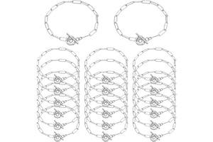 SOFPLATE 1 Scatola 12 Pezzi Catene per Braccialetti Fai Da Te Bracciale A Catena In Acciaio Inossidabile con Graffetta con chis usure A Ginocchiera OT Risultati di Catene A Maglie Testurizzate per Cre