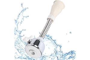 YOWMINA Faucet Aerator, 360°Swivel Kitchen Tap Spray Head Attachment, Flexible Faucet Sprayer, Water Saving Tap for Bathroom Kitchen Most Faucet Models