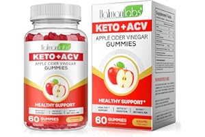 RSGRT Apfelessig Gummies mit Vitamin B12 & Folsäure, 60 hochfeste ACV Vegan, Gummis für Frauen und Männer, Gewichtsmanagement, 60 Stück