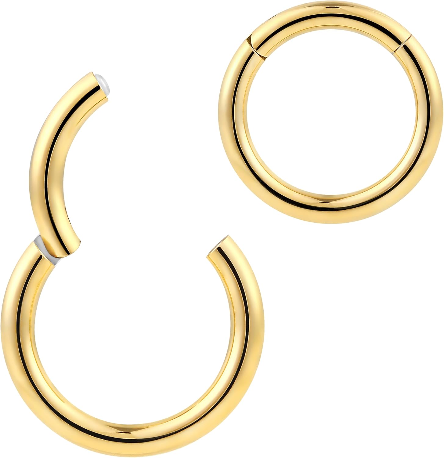 365 SLEEPERS Piercings para todo el cuerpo, aro con bisagra, de titanio G23, en calibres 20G, 18G, 16G, 14G, 12G, 10G, 8G, se venden individualmente
