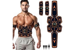 WARDBES EMS Elektrostimulator für Muskeln, EMS Trainingsgerät, EMS Bauchmuskeltrainer Elektrisch Muskelstimulationsgeräte, USB Wiederaufladbar EMS Bauchtrainer Ganzkörper ABS/Bauch/Arm/Bein/Po Trainer