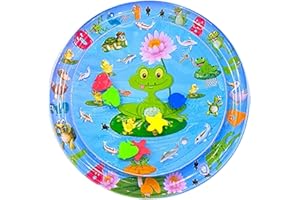 LERYVEO Alfombra de juego sensorial de agua para gatos | Alfombra de juego de agua espesa para gatos | Alfombra redonda para juegos salpicaduras gatos | Cama enfriamiento para mascotas Colchonetas frescas