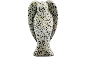 mookaitedecor Fengshui Edelstein Schutzengel Figur, Hand Geschnitzt Heilstein Deko Engel Statue Verzierungen Reiki Dekoration