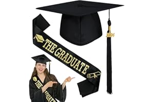 Coffee Life Plus Doktorhut Set,2024 Doktorhut und Schärpe für Abschlussfeier,Adjustable Bachelor Hut Unisex Graduation,Absolventenhut für Abitur Bachelor Master Abschluss Party